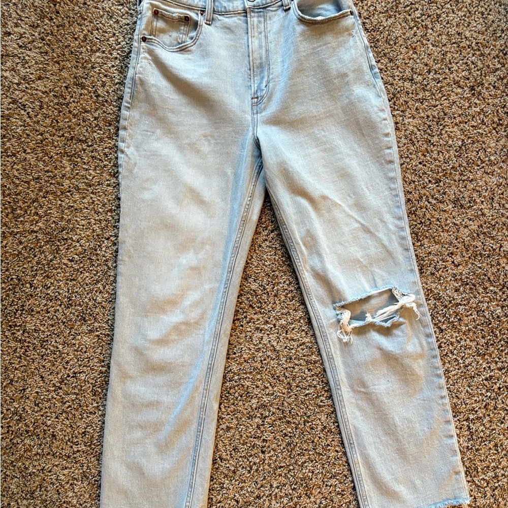 Abercrombie & Fitch curve love ankle straight ultra high rise jeans